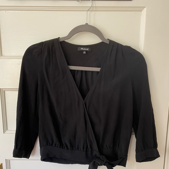 Madewell Silk Wrap Top - Picture 3 of 6